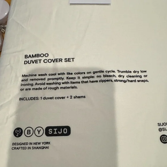 DŌZ Bamboo Duvet Cover Set - Ivory F/Q - Picture 7 of 8